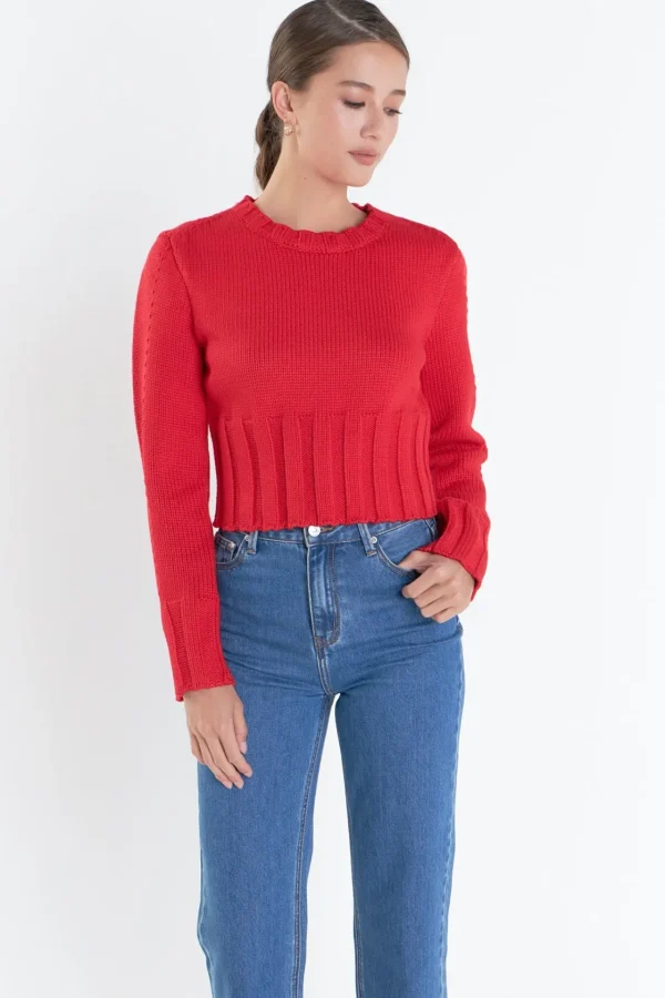 ENGLISH FACTORY Sweaters & Knits | Tops*- Open Back Cropped Sweater