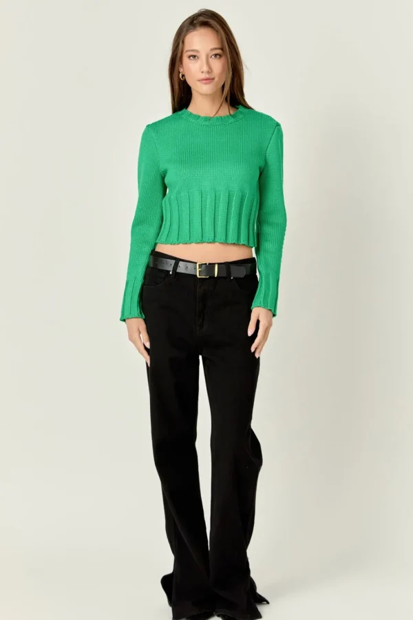 ENGLISH FACTORY Sweaters & Knits | Tops*- Open Back Cropped Sweater