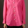 ENGLISH FACTORY Shirts & Blouses | Tops*- Oversize Collared Shirt FUCHSIA