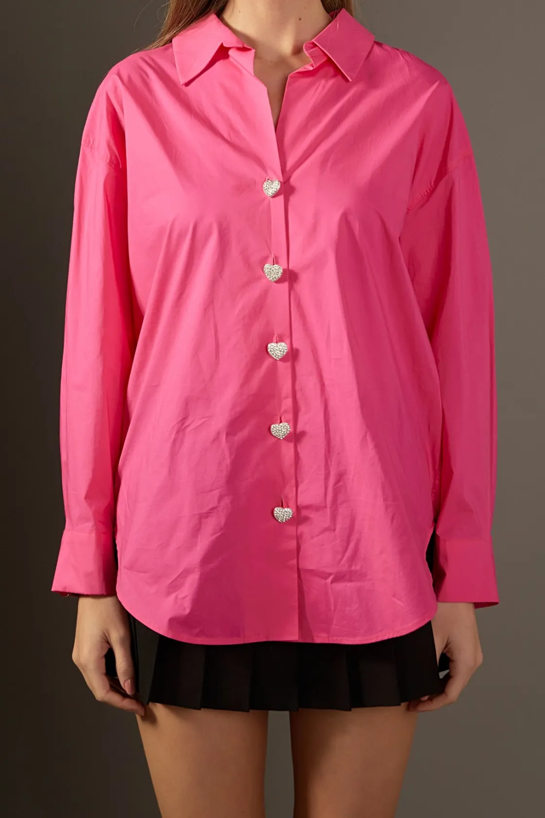 english_factory__oversize_0-1.webp ENGLISH FACTORY Shirts & Blouses | Tops*- Oversize Collared Shirt FUCHSIA