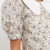 ENGLISH FACTORY Shirts & Blouses | Tops*- Oversized Collar Floral Top IVORYMULTI