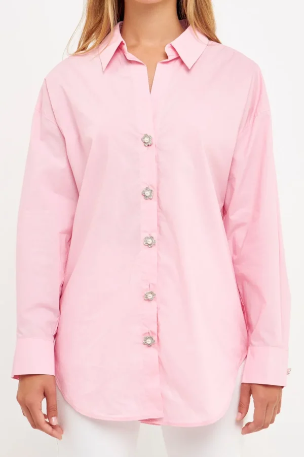 ENGLISH FACTORY Shirts & Blouses | Tops*- Oversized Collared Shirt