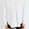 ENGLISH FACTORY Shirts & Blouses | Tops*- Oversized Collared Button Detail Shirt WHITE