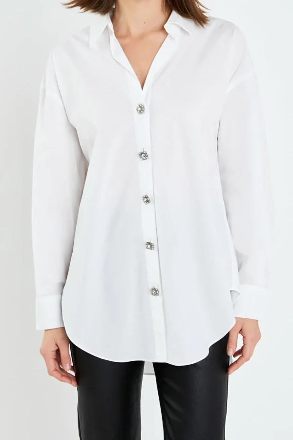 ENGLISH FACTORY Shirts & Blouses*- Oversized Collared Shirt in WHITE