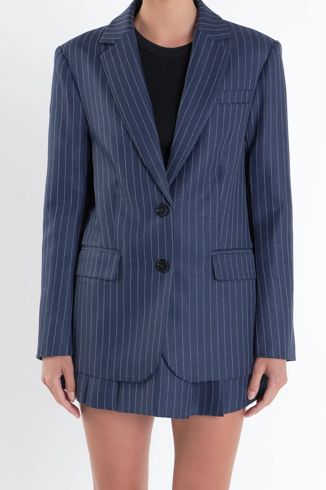 english_factory__oversize_0-7.webp ENGLISH FACTORY Blazers | Tops*- Oversized Stripe Blazer NAVY
