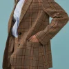 ENGLISH FACTORY Blazers | Tops*- Oversized Check Blazer BROWN