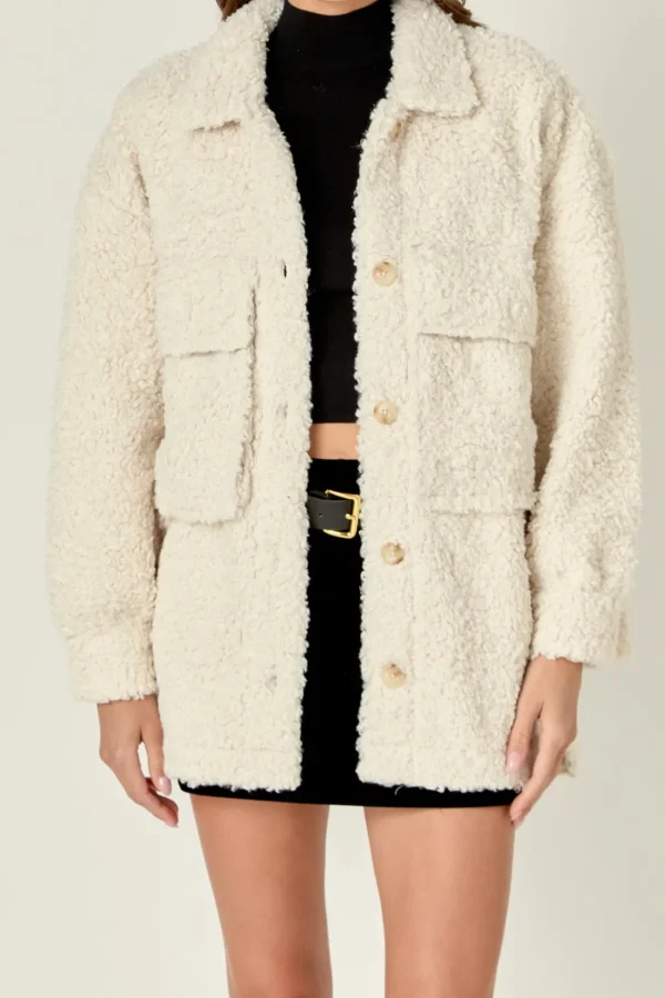 ENGLISH FACTORY Jackets & Coats | Tops*- Oversized Sherpa Jacket