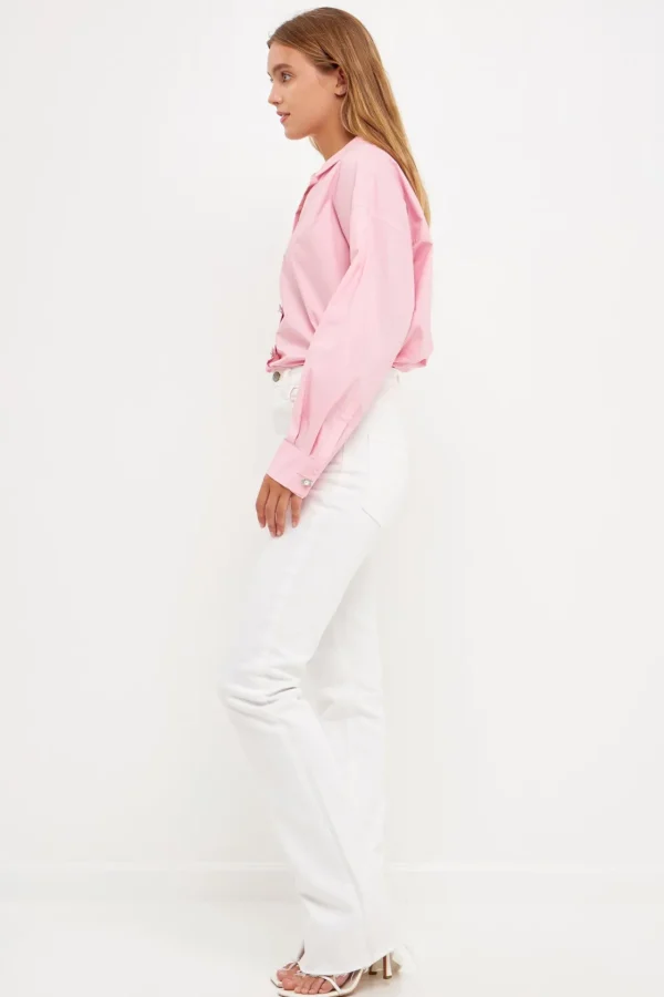 ENGLISH FACTORY Shirts & Blouses | Tops*- Oversized Collared Shirt