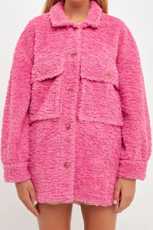 ENGLISH FACTORY Jackets & Coats | Tops*- Oversized Sherpa Jacket