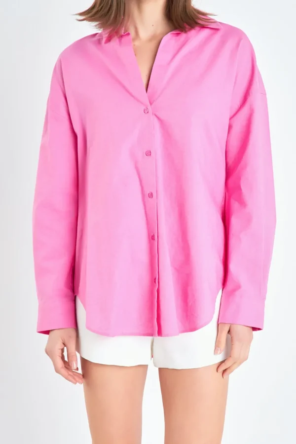 ENGLISH FACTORY Shirts & Blouses | Tops*- Oversized Linen Shirts