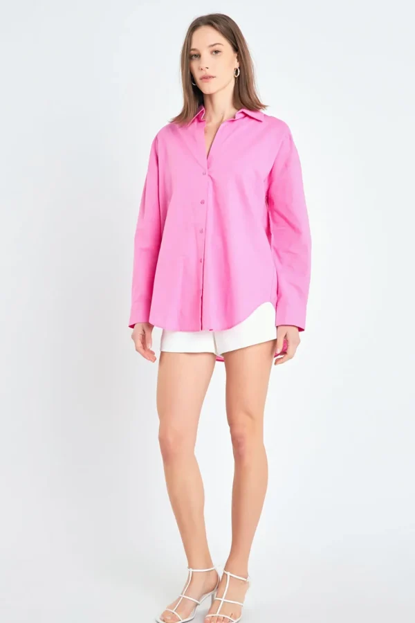 ENGLISH FACTORY Shirts & Blouses | Tops*- Oversized Linen Shirts