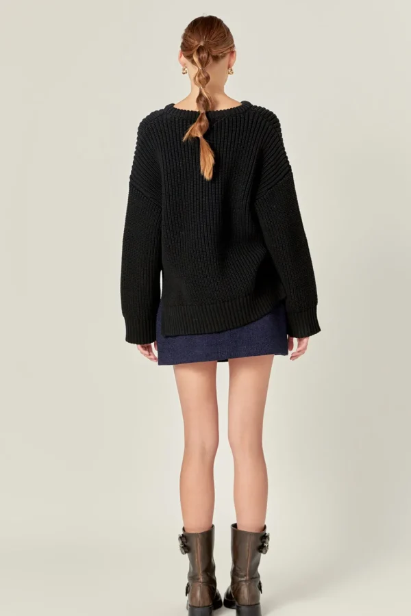 ENGLISH FACTORY Sweaters & Knits | Tops*- Oversize Ribbed Sweater