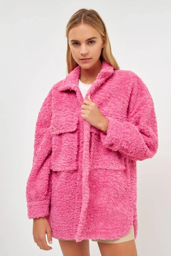 ENGLISH FACTORY Jackets & Coats | Tops*- Oversized Sherpa Jacket