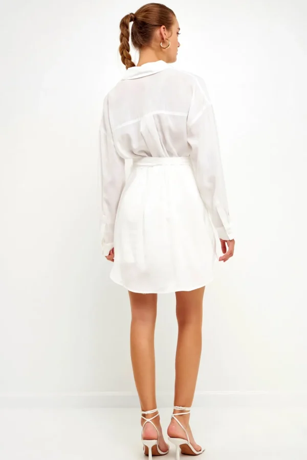 ENGLISH FACTORY Tops*- Oversize Long Shirts WHITE
