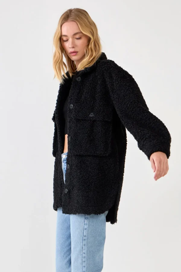 ENGLISH FACTORY Jackets & Coats | Tops*- Oversized Sherpa Jacket