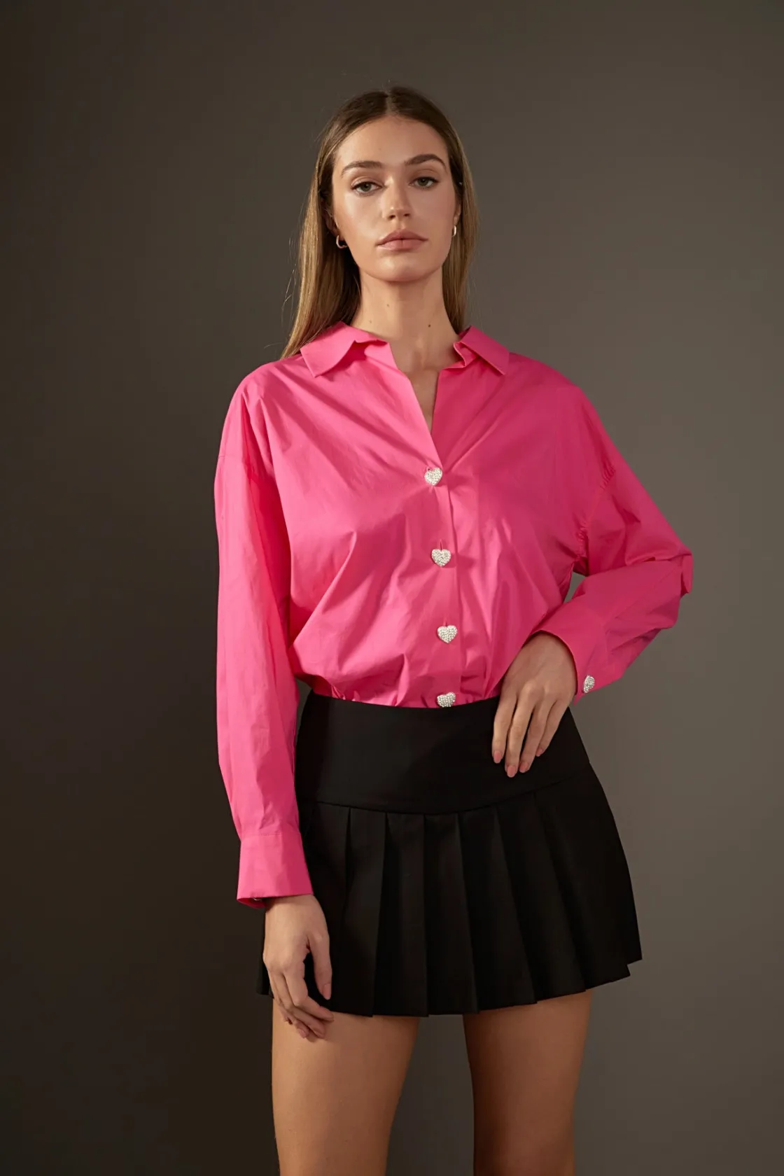 english_factory__oversize_3-1.webp ENGLISH FACTORY Shirts & Blouses | Tops*- Oversize Collared Shirt FUCHSIA
