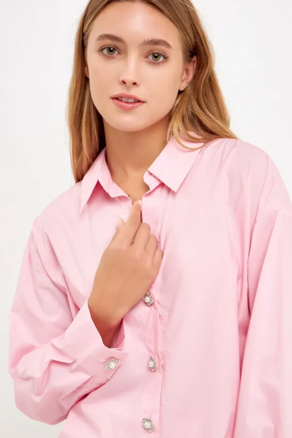 ENGLISH FACTORY Shirts & Blouses | Tops*- Oversized Collared Shirt