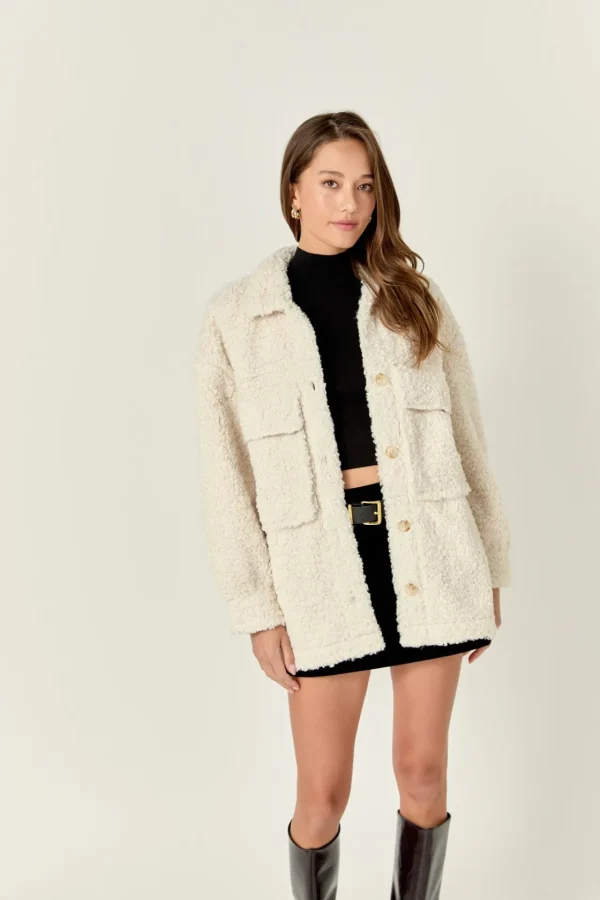 ENGLISH FACTORY Jackets & Coats | Tops*- Oversized Sherpa Jacket