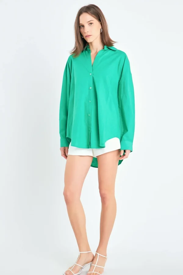 ENGLISH FACTORY Shirts & Blouses | Tops*- Oversized Linen Shirts