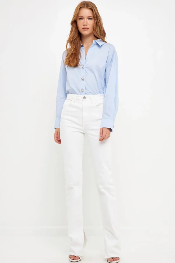 ENGLISH FACTORY Shirts & Blouses | Tops*- Oversized Collared Shirt