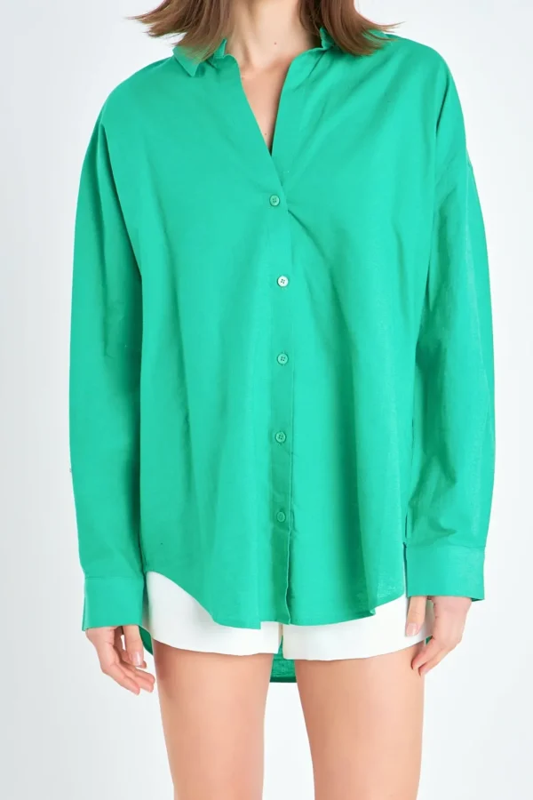 ENGLISH FACTORY Shirts & Blouses | Tops*- Oversized Linen Shirts