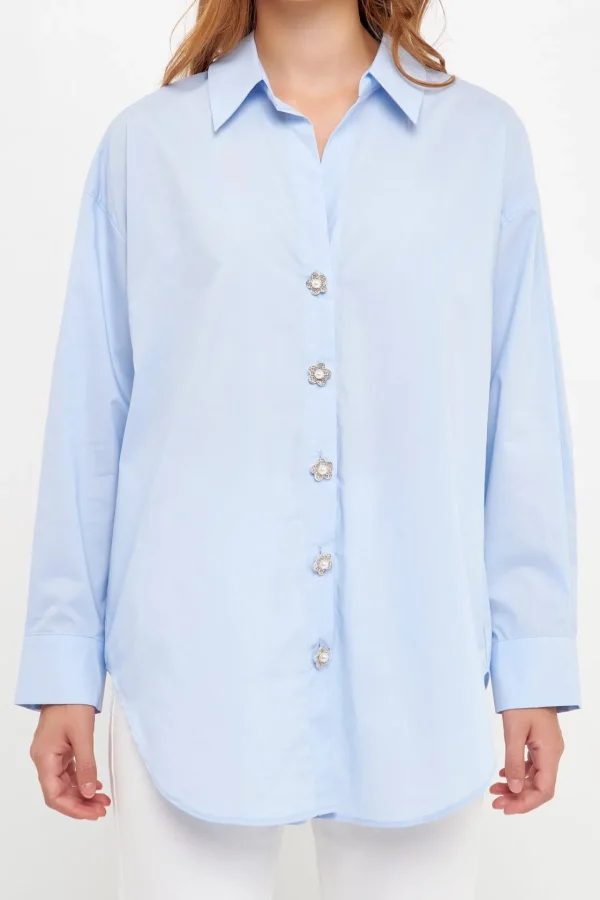 ENGLISH FACTORY Shirts & Blouses | Tops*- Oversized Collared Shirt
