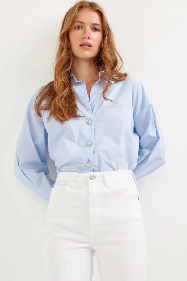 ENGLISH FACTORY Shirts & Blouses | Tops*- Oversized Collared Shirt