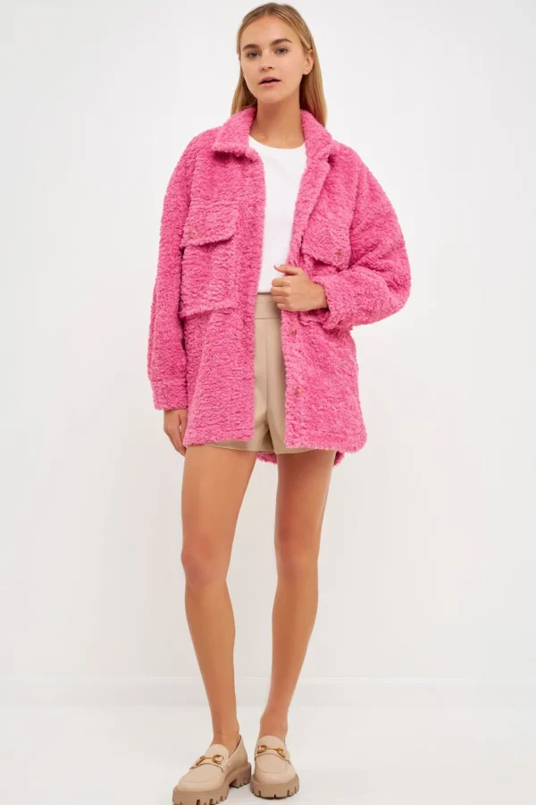 ENGLISH FACTORY Jackets & Coats | Tops*- Oversized Sherpa Jacket