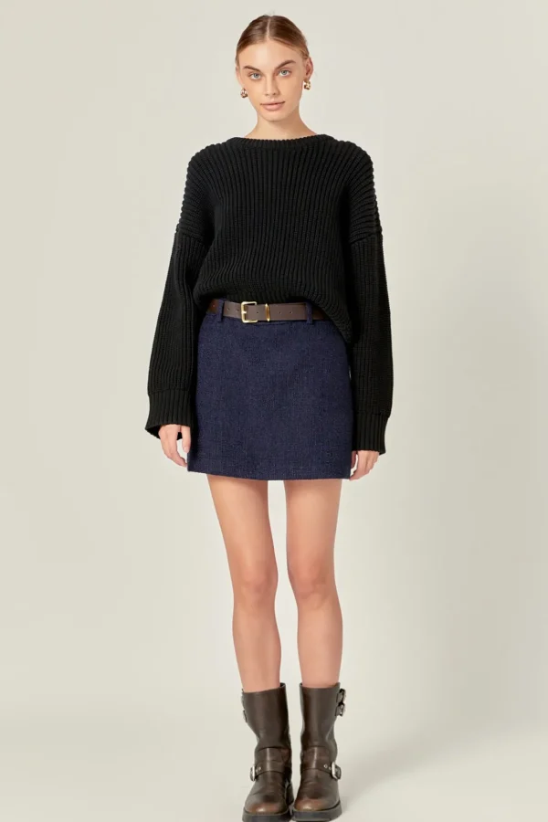 ENGLISH FACTORY Sweaters & Knits | Tops*- Oversize Ribbed Sweater