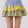 ENGLISH FACTORY Skirts | Tops*- Paisley Colorblock Ruffled Mini Skirt MULTI