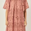 ENGLISH FACTORY Boho Dresses | Tops*- Paisley Embroidered Mini Dress CAMEL