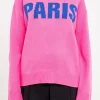 ENGLISH FACTORY Sweaters & Knits*- Paris Motif Sweater PINK/BLUE