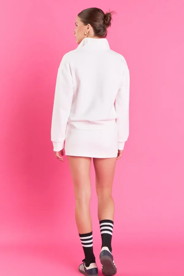 ENGLISH FACTORY Tops*- Patch Zip Up Sweatshirt WHITE
