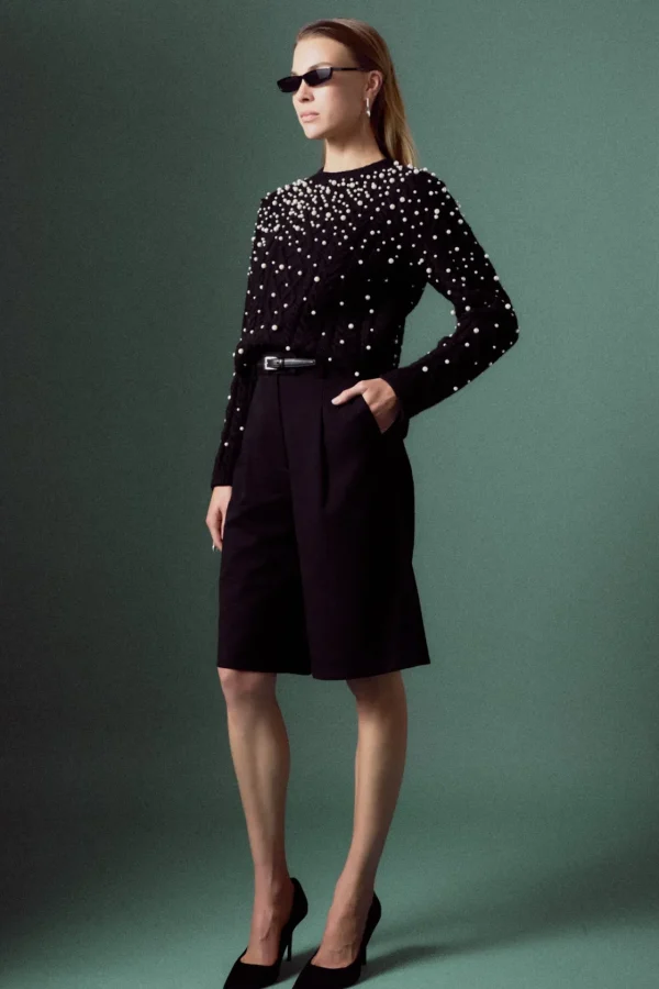 ENGLISH FACTORY Sweaters & Knits | Tops*- Pearl Cable Sweater