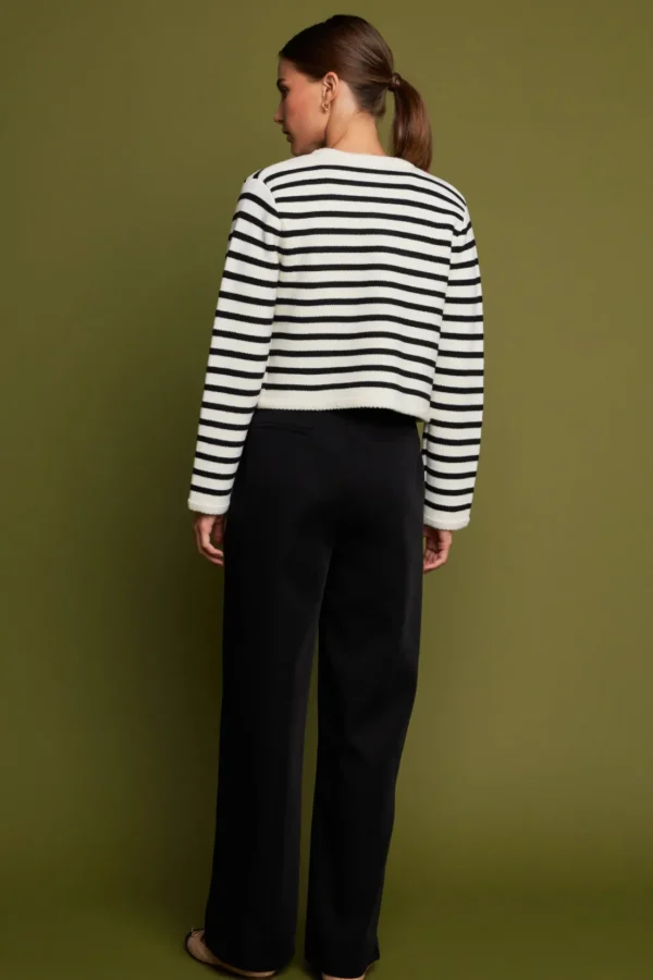 ENGLISH FACTORY Sweaters & Knits | Matching Sets*- Pepper Knit Sailor Stripe Long Sleeve Cropped Sweater Cardigan