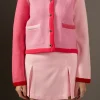ENGLISH FACTORY Sweaters & Knits | Tops*- Pink Color Block Sweater Cardigan PINKMULTI