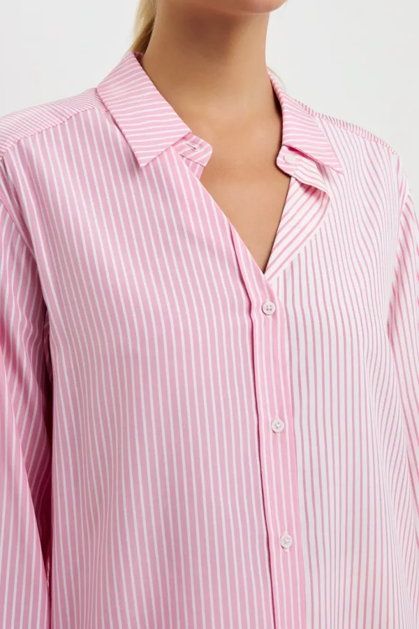 ENGLISH FACTORY Shirts & Blouses | Tops*- Pinstripe Color Block Shirt