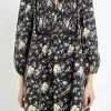 ENGLISH FACTORY Print Takeaway | Floral Dresses*- Pintuck Floral Mini Dress BLACKMULTI