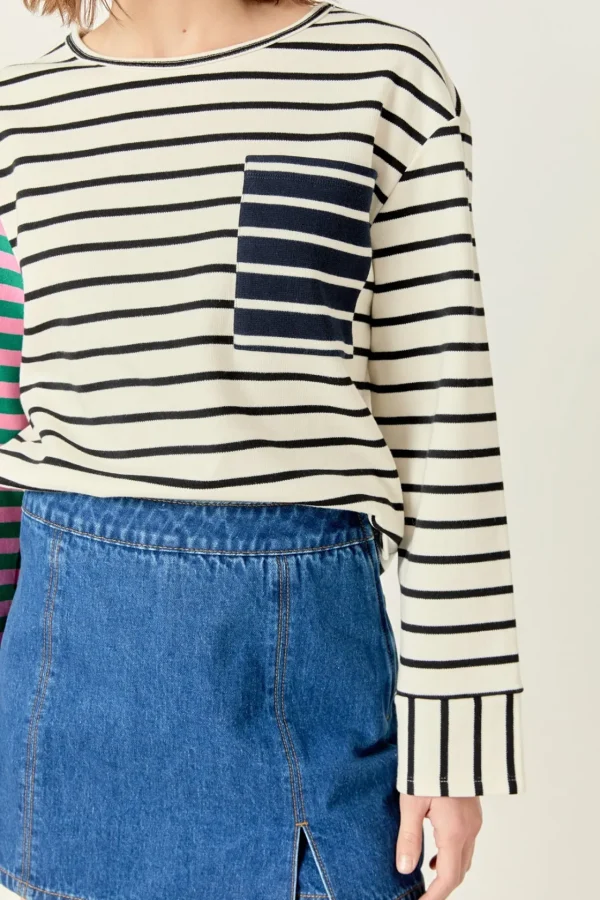ENGLISH FACTORY Tops*- Piper Stripe Tee MULTI
