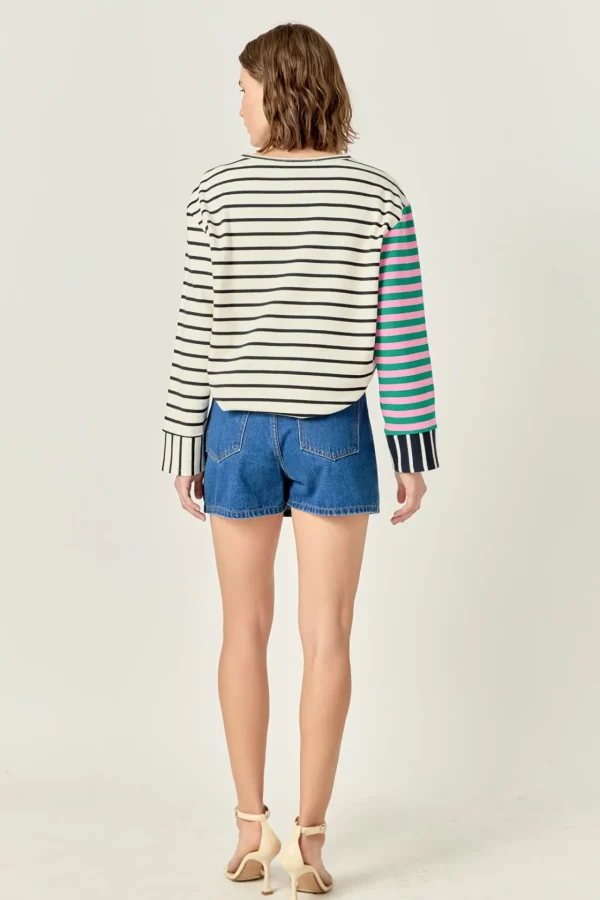 ENGLISH FACTORY Tops*- Piper Stripe Tee MULTI