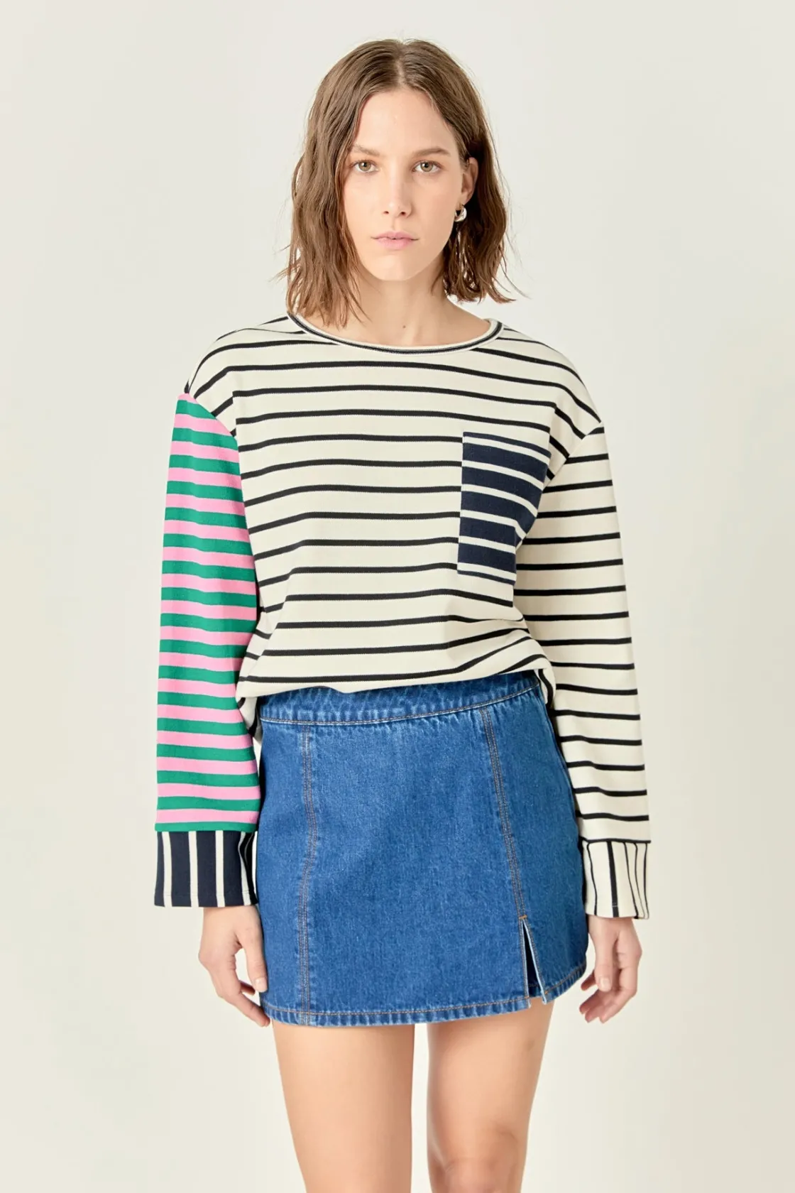 english_factory__piper_mu_3.webp ENGLISH FACTORY Tops*- Piper Stripe Tee MULTI