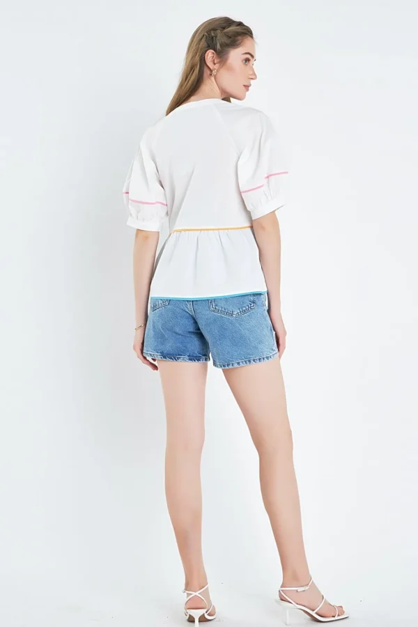 ENGLISH FACTORY Shirts & Blouses | Tops*- Piping Detailed Blouse IVORY