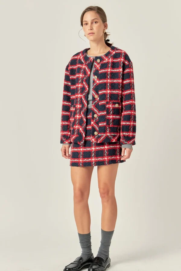 ENGLISH FACTORY Matching Sets | Jackets & Coats*- Plaid Boucle Jacket