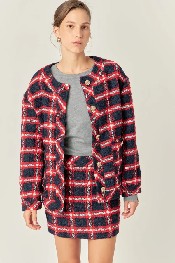ENGLISH FACTORY Matching Sets | Jackets & Coats*- Plaid Boucle Jacket