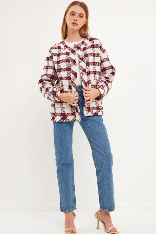 ENGLISH FACTORY Matching Sets | Jackets & Coats*- Plaid Boucle Jacket