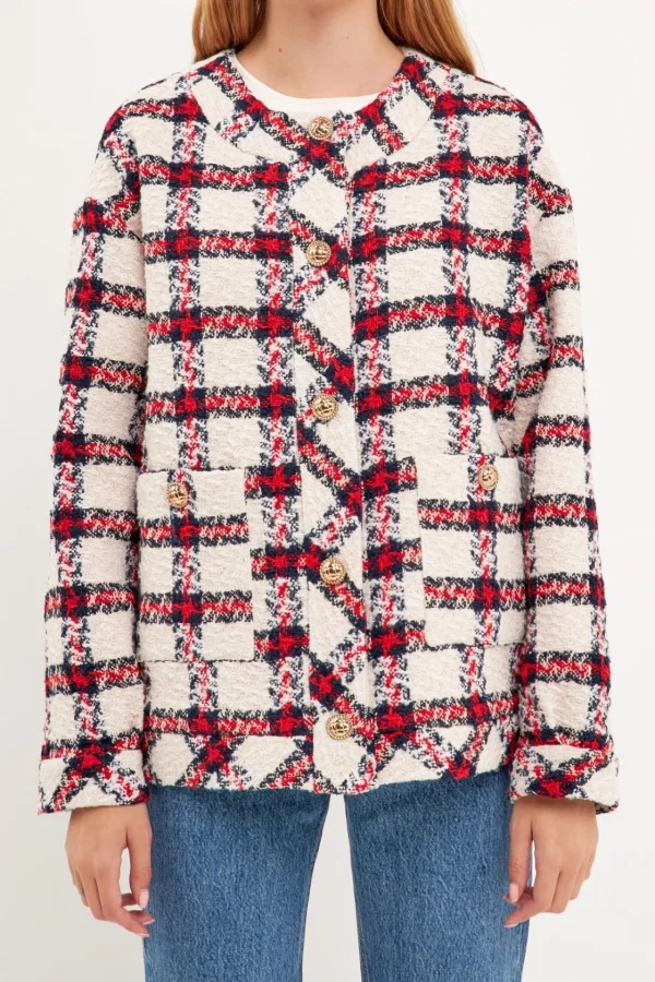 ENGLISH FACTORY Matching Sets | Jackets & Coats*- Plaid Boucle Jacket