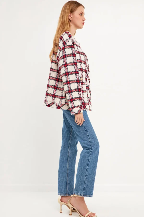 ENGLISH FACTORY Matching Sets | Jackets & Coats*- Plaid Boucle Jacket