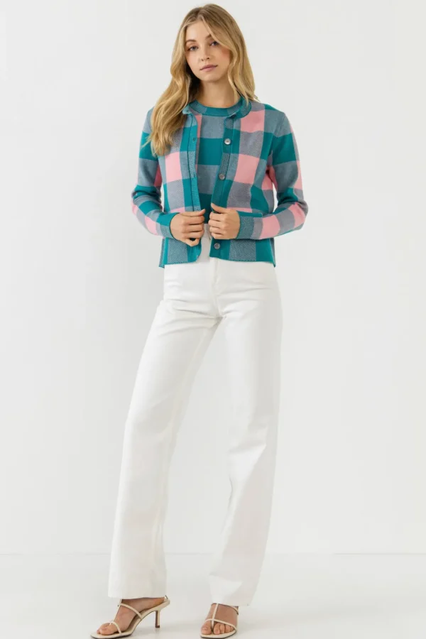ENGLISH FACTORY Sweaters & Knits*- Plaid Cardigan
