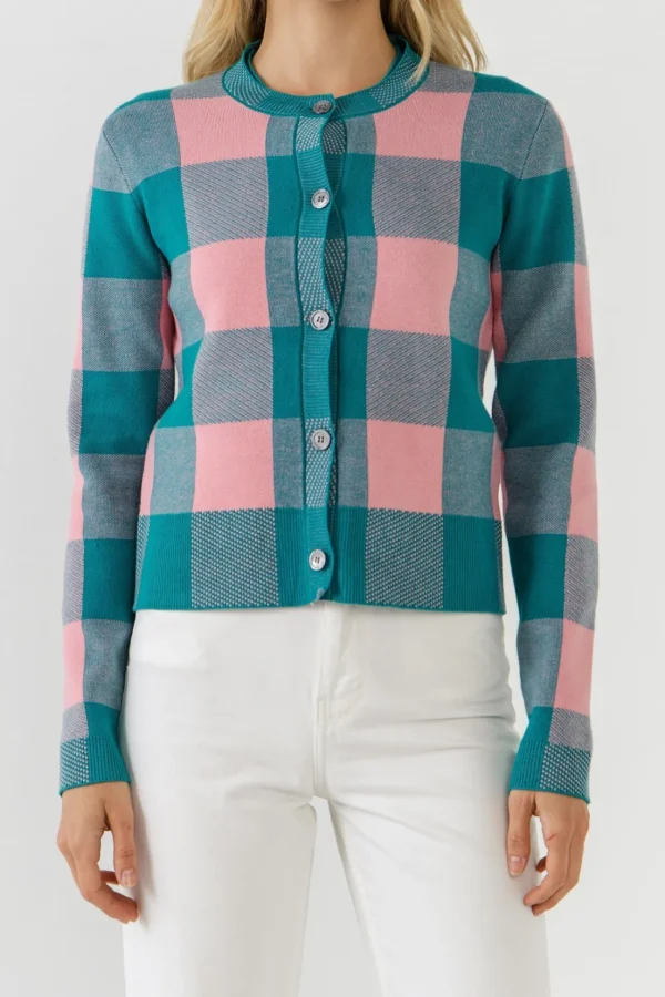 ENGLISH FACTORY Sweaters & Knits*- Plaid Cardigan