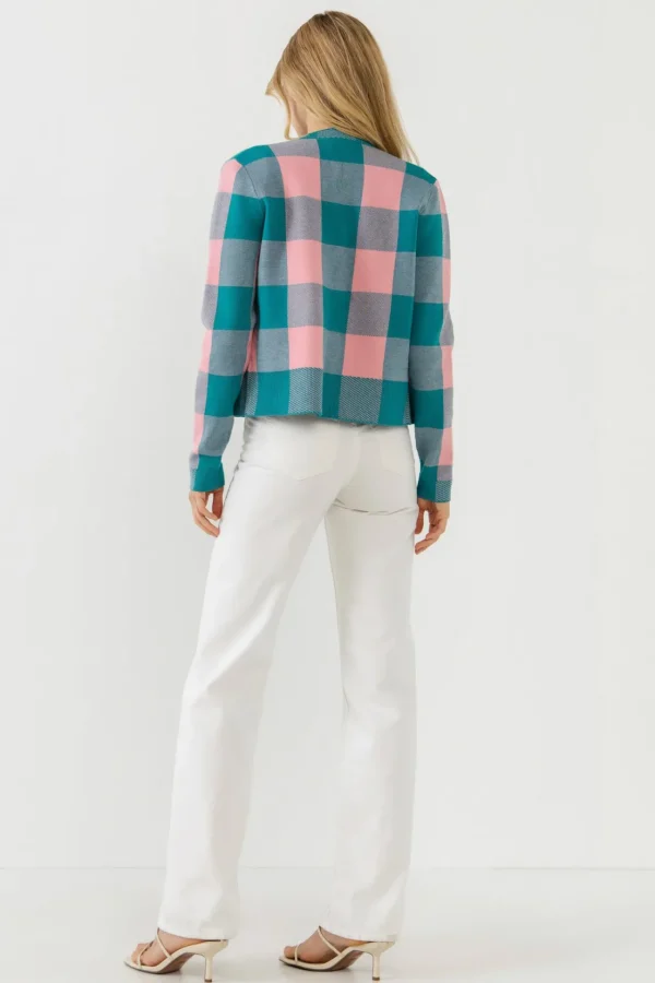 ENGLISH FACTORY Sweaters & Knits*- Plaid Cardigan